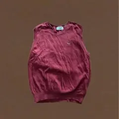 クロコダイル　crocodile ニットベスト　赤　古着のサムネイル