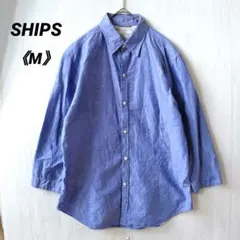 シップス スリムフィット 七分袖 シャツ M リネン混 春 夏 日本製のサムネイル