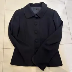 7号ネイビー くるみボタン付きジャケットStyleNote