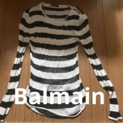 BALMAIN 白黒ストライプ 長袖 Tシャツ 38のサムネイル