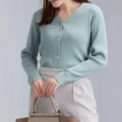 green label relaxing CB ラメVネックカーディガン
