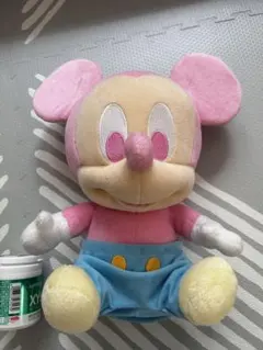 ミッキーマウス ぬいぐるみ ピンク/青 約30cm