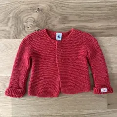 PETITBATEAU カーディガン 赤 67cm