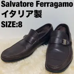Salvatore Ferragamo◆イタリア製 シボ革 ローファー 8