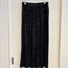 SHEIN ブラック スパンコール付きワイドパンツ 【4L】おしゃれ 海外古着