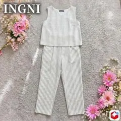 INGNI ストライプ柄 オールインワン セットアップ風パンツドレス Mのサムネイル
