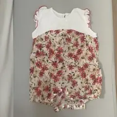 花柄 フリル ロンパース