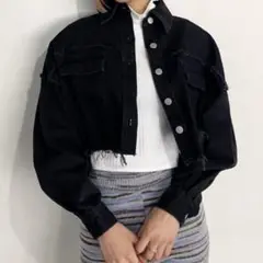 ブラック ショート丈 ジャケット