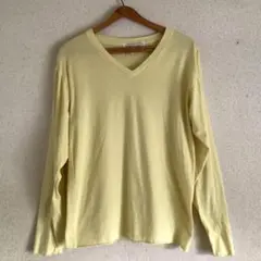 GRAB IN HOLLYWOOD Vネック 長袖Tシャツ イエロー ロンT