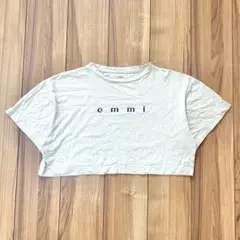 emmi×PlaX(TM) エミ　ロゴクロップドTシャツ レディース　MNT