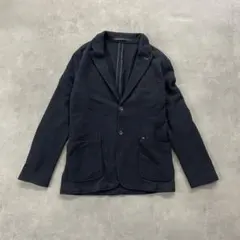 ZARA ニットテーラードジャケット ネイビー 2ボタン DD87