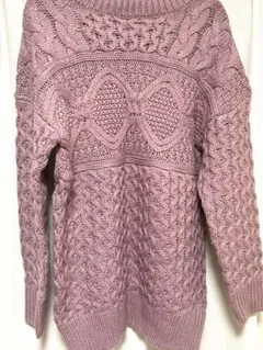 ROYAL PARTY 薄紫 ケーブルニット 長袖