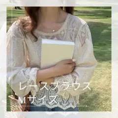 ブラウス レースブラウス M トップス シースルー 透け感 春 夏 刺繍
