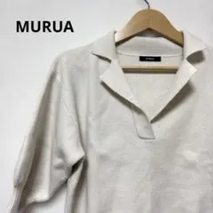 MURUA ハーフスリーブニットポロ