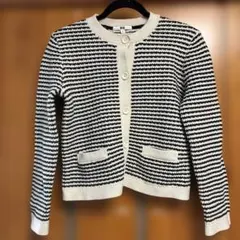 美品！UNIQLOストライプデザイン ボタン付きカーディガン