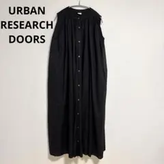 【美品】アーバンリサーチドアーズ コットンボイルギャザーワンピース ノースリーブ