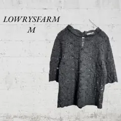 【ローリーズファーム】【M】五分袖　透け生地　重ね着　ブラック　ビジネス