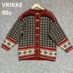 VRIKKE 90s 雪の結晶柄ニットカーディガン