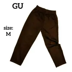 GU ジーユー カジュアルパンツ ストレート ウエストゴム M ブラウン