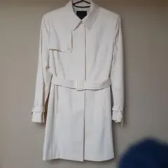 FLEXION ホワイト トレンチコート ベルト付き