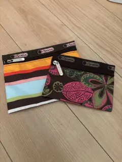 LeSportsac ポーチ 2点セット　フラワー　ボーダー