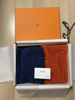 美品】HERMES バスタオル 大判 2枚セット 箱無しの場合¥2,000オフ