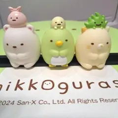 すみっコぐらし　ソフビ　マスコット　フィギュア　3点セット　ねこ　しろくま