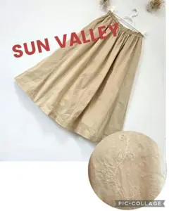 SUN VALLEY サンバレー 製品染め 総刺繍 ギャザースカートコットンのサムネイル