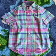【美品】Ralph Lauren／ラルフローレン　4\4T 半袖チェックシャツ