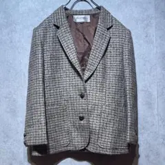 MILOMBRE(11-2)テーラードジャケット＊千鳥格子＊ウール混＊上品＊