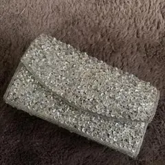 シルバー ビジュー クラッチバッグ