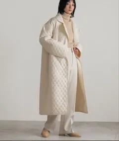 select MOCA ステンカラーキルティングロングコート