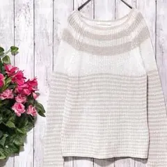 【ギャルリーヴィー】 ニット セーター トップス ボーダー 総柄 コットン S