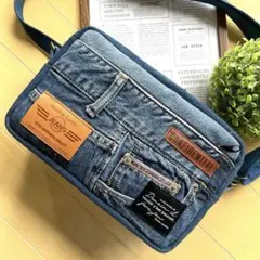 ショルダーバッグ　デニムリメイク　ハンドメイド