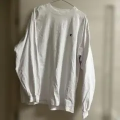 Champion ホワイト 長袖Tシャツ Lサイズ