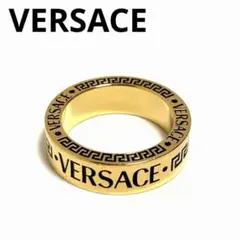 VERSACE ヴェルサーチ ゴールド クリスタル リング グレカ模様 19号