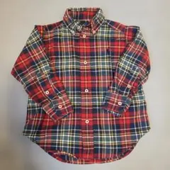 美品。Ralph Lauren チェック柄長袖シャツ 2T(90cm)