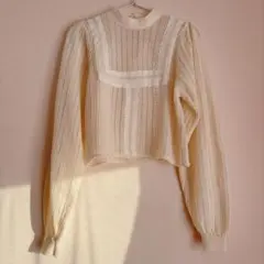 ZARA 透かし編みレースニットトップス