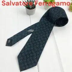 Salvatore Ferragamo ダークグレー ウールネクタイ