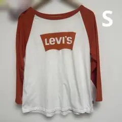 【美品✨】Levi’s リーバイス ロゴ入り 七分袖 ラグランTシャツ S 白赤