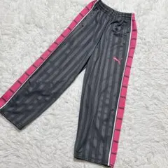 【916】✨美品✨　PUMA ジャージ　人気カラー　グレー　赤紫のライン