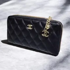 CHANEL　長財布　キルティング　チャーム　ノベルティ