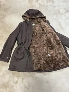 冬活躍　モコモココート(Ｌ)　厚め裏ボア　ブラウン