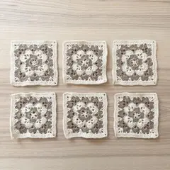 ハンドメイド コースター かぎ編み ベージュ