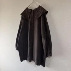 Samansa mos2 ビッグカラー　フリルブラウス　長袖　フリーサイズ