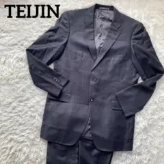 TEIJIN ダークグレー チェック スーツsuper100’sのサムネイル