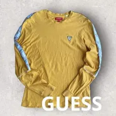 【値下げ】GUESS★ロンT 袖ブランドロゴライン