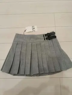 新品タグ付き　ZARA　チェック　ミニスカート　グレー　s