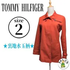 TOMMY HILFIGER トミーフィルフィガー【2】トレンチコート 通勤 橙