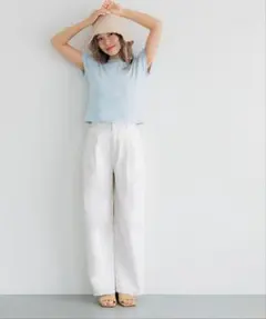新品　coca ダブルタックパンツ　ホワイト　Sサイズ